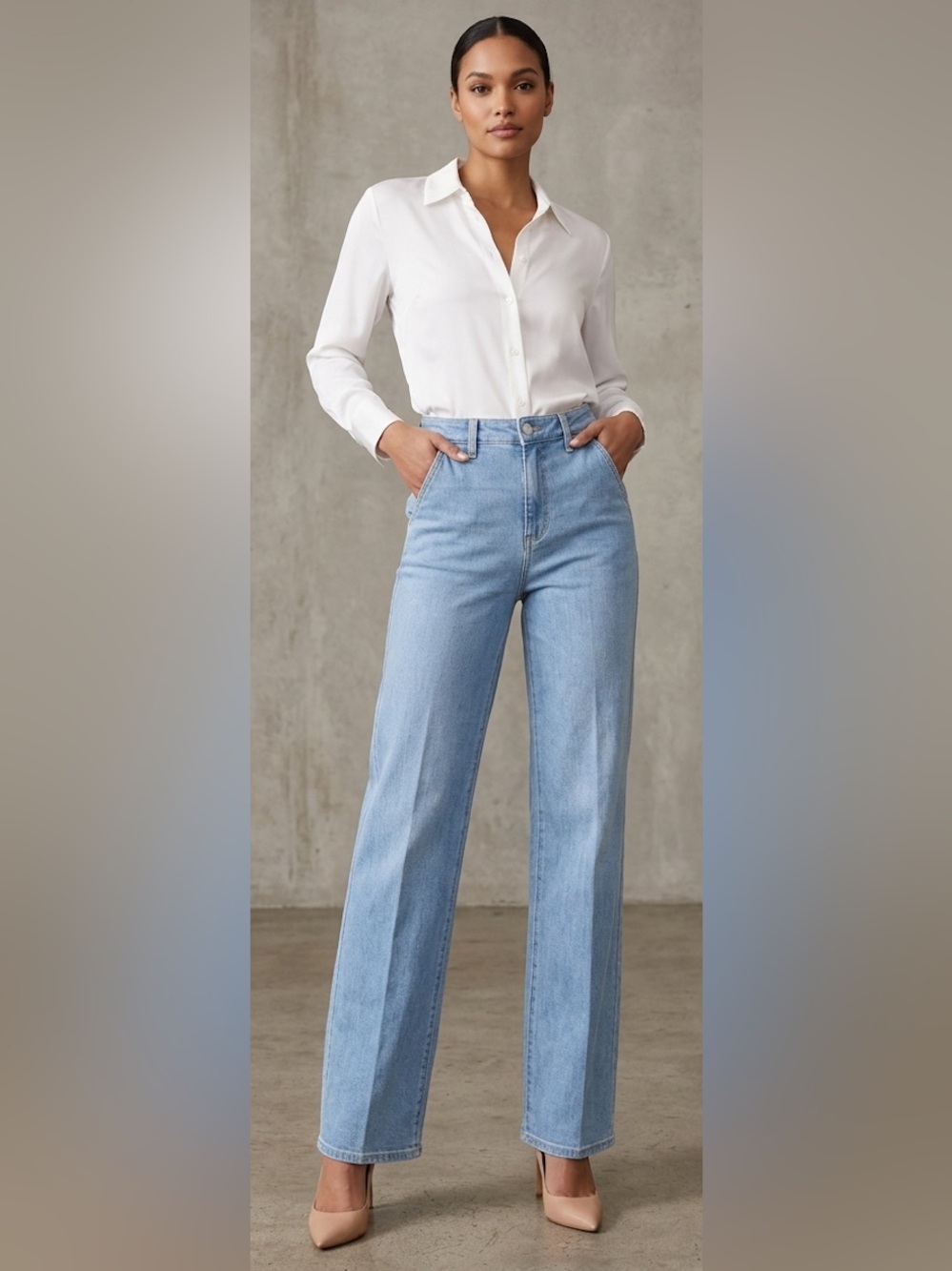 NWOT L'AGENCE Weston High Rise Wide Leg Trouser Jeans Aliso Light- 28- MSRP $285